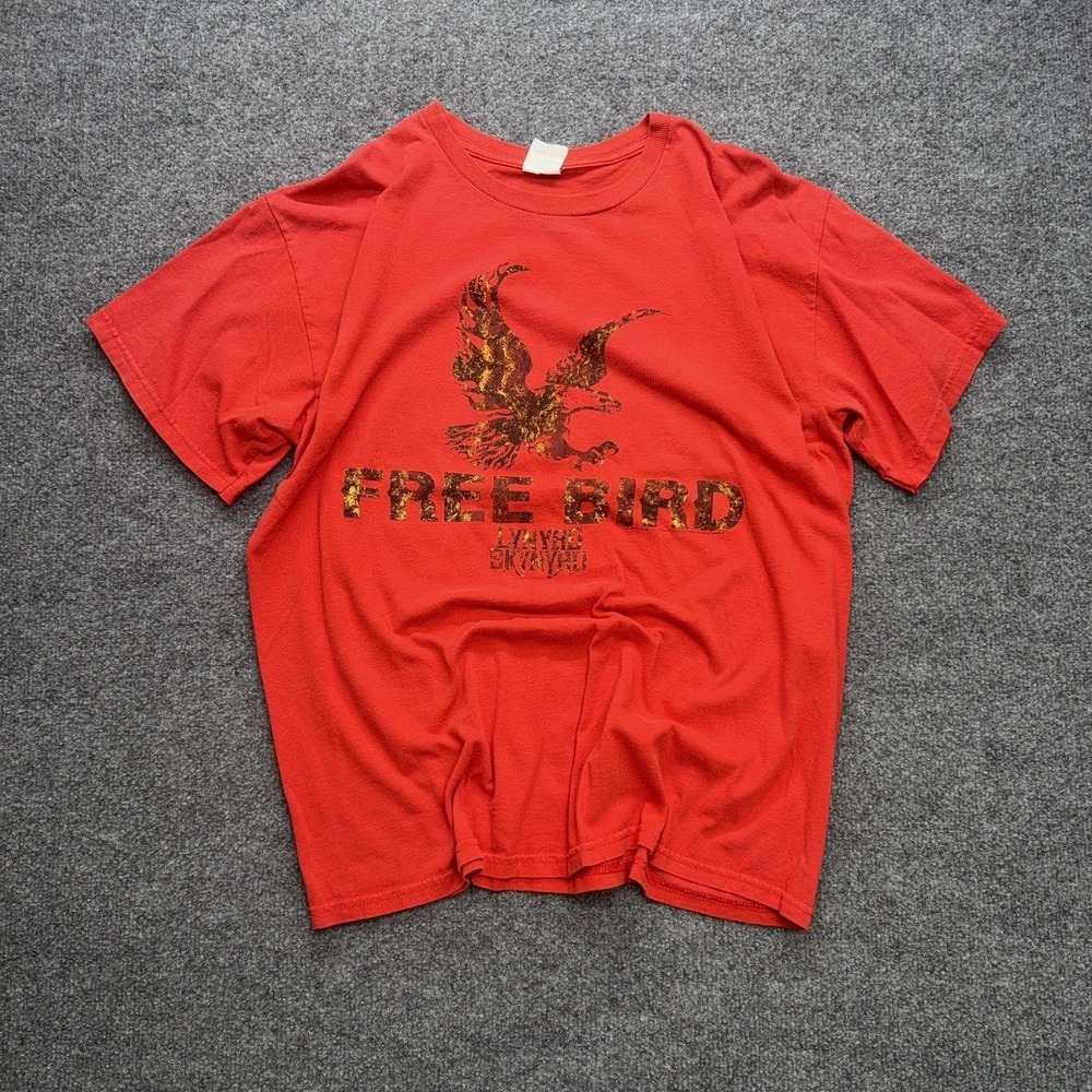 Mens Large Tshirt Free Bird Lynard Skynyrd, Red, 2010, 100% Cotton